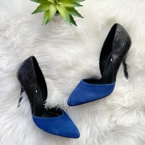 Steve Madden Giddy d’Orsay Black and Blue Stilettos Size 9